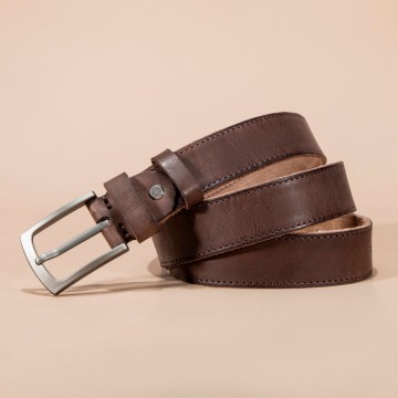 Чоловічий шкіряний ремінь Harvey темно-коричневий фото