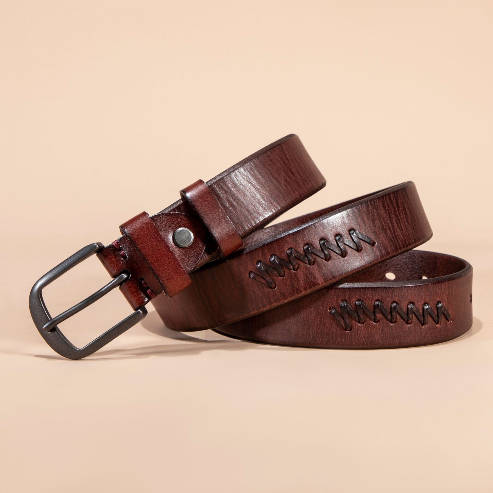 Мужской кожаный ремень Walter коричневый