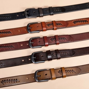 Мужской кожаный ремень Walter коричневый фото