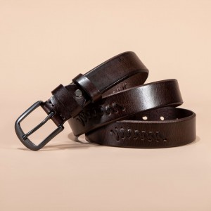 Чоловічий шкіряний ремінь Walter темно-коричневий