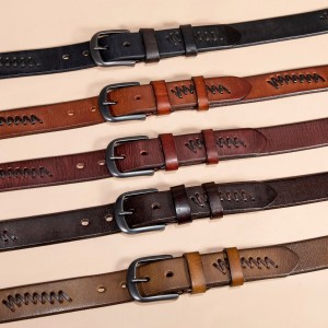 Чоловічий шкіряний ремінь Walter темно-коричневий