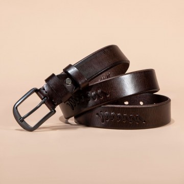 Мужской кожаный ремень Walter темно-коричневый фото