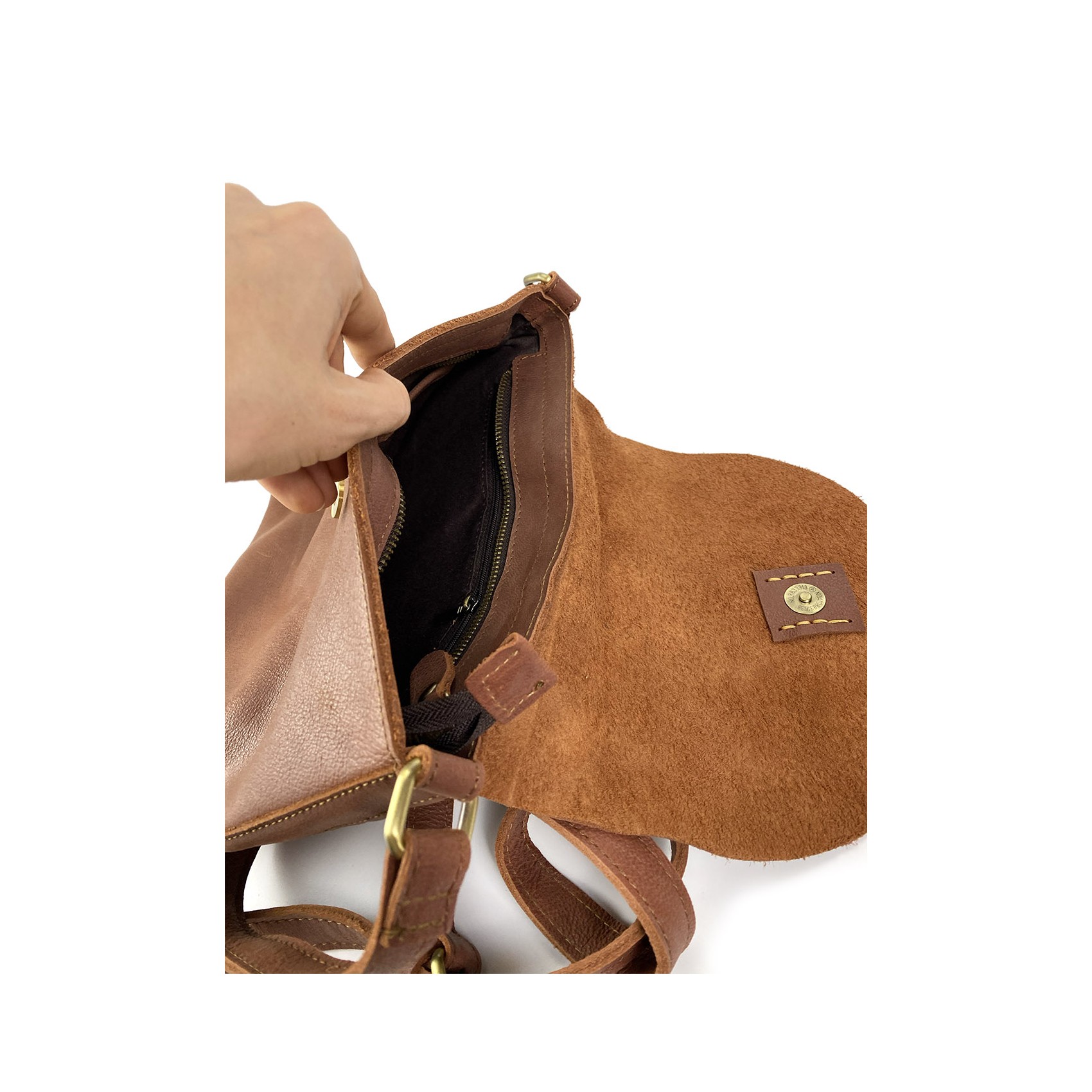 Женская кожаная сумка через плечо Marion коричневая