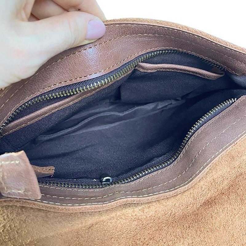 Жіноча шкіряна сумка через плече Marion коричнева - 4 фото