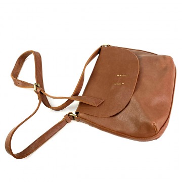 Жіноча шкіряна сумка через плече Marion коричнева фото