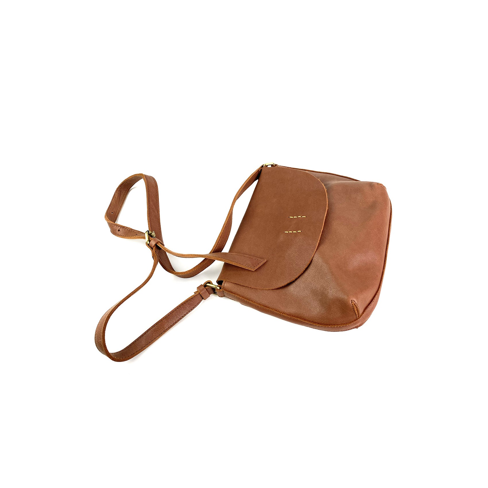 Женская кожаная сумка через плечо Marion коричневая