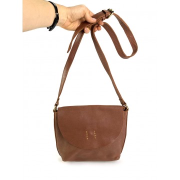 Женская кожаная сумка через плечо Marion коричневая фото