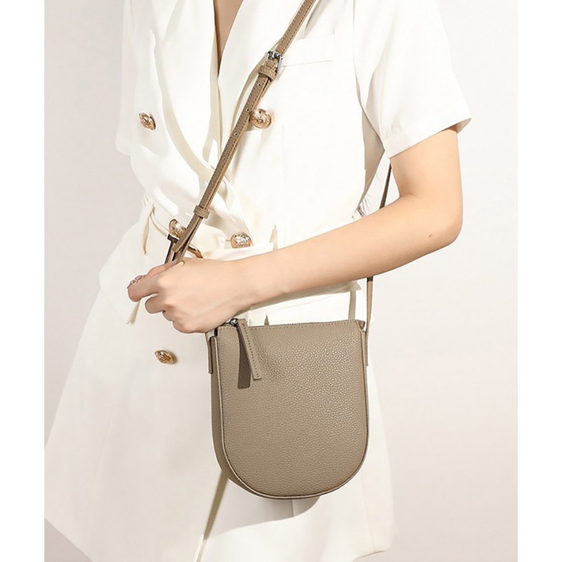 Женская кожаная сумка через плечо Cheryl бежевая - 1 фото