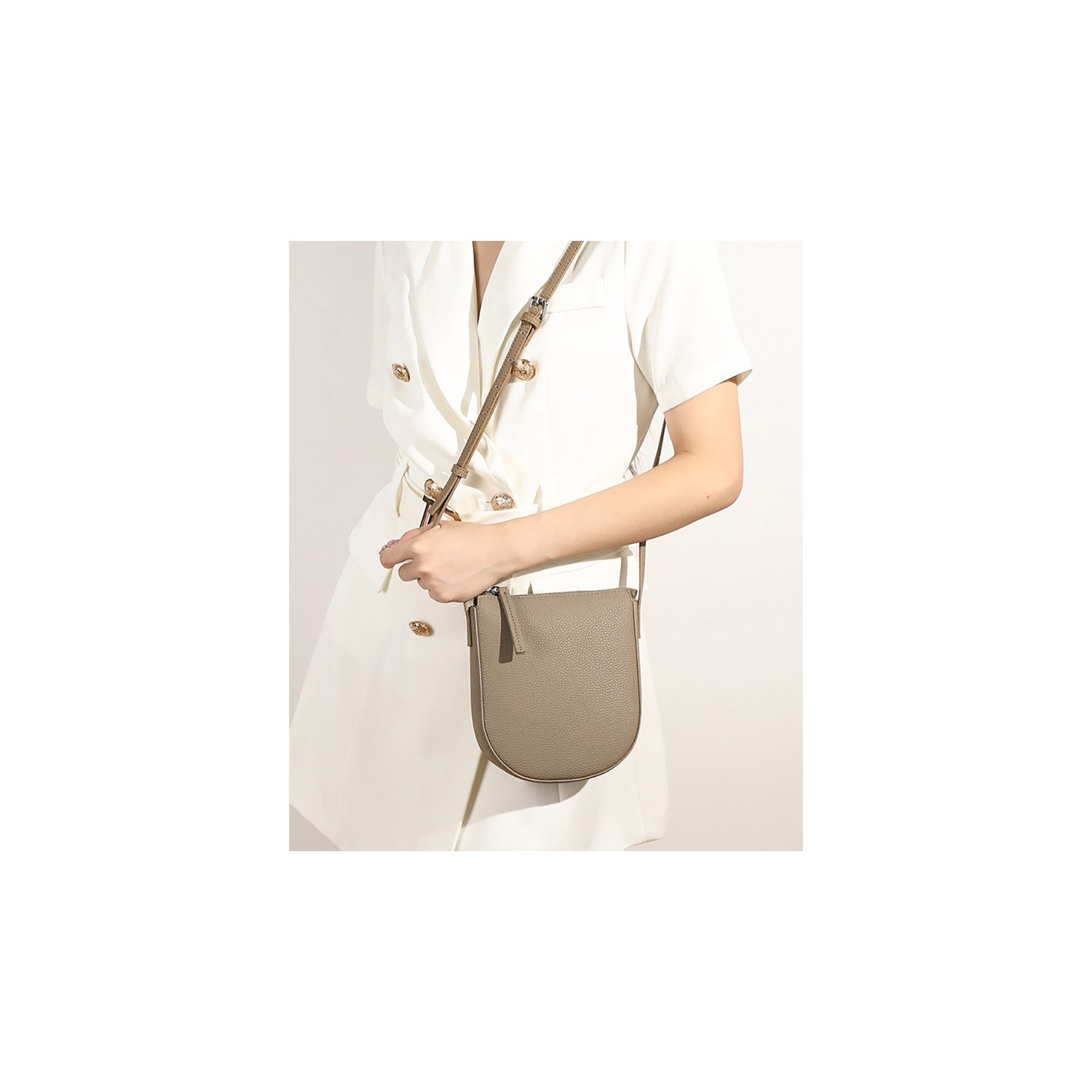 Жіноча шкіряна сумка через плече Cheryl бежева