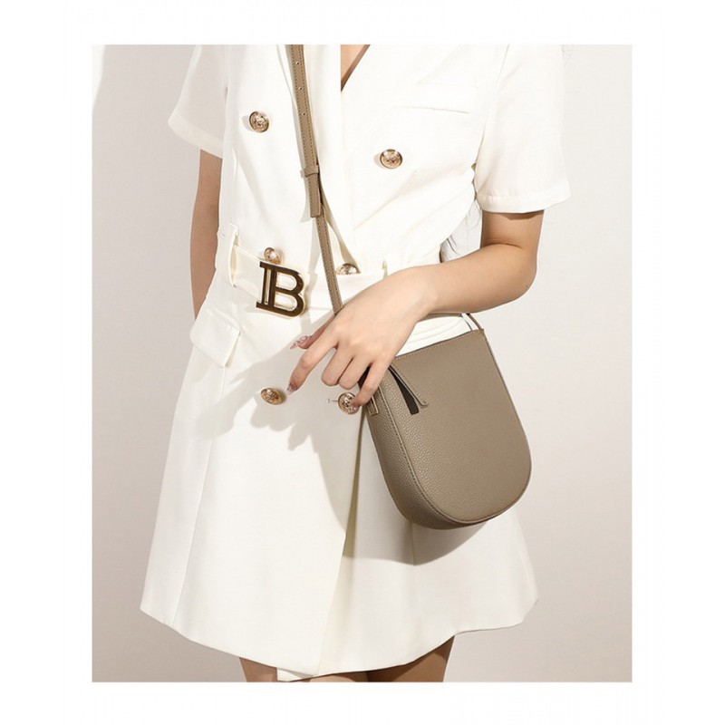 Жіноча шкіряна сумка через плече Cheryl бежева - 2 фото