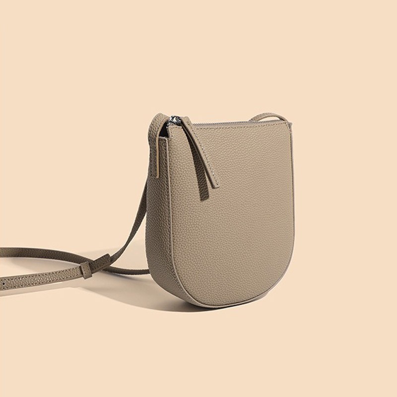 Женская кожаная сумка через плечо Cheryl бежевая - 5 фото