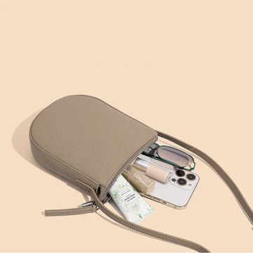 Жіноча шкіряна сумка через плече Cheryl бежева фото