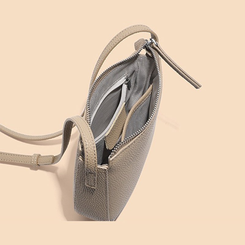 Жіноча шкіряна сумка через плече Cheryl бежева - 7 фото