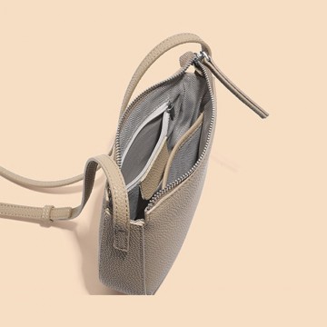 Женская кожаная сумка через плечо Cheryl бежевая фото