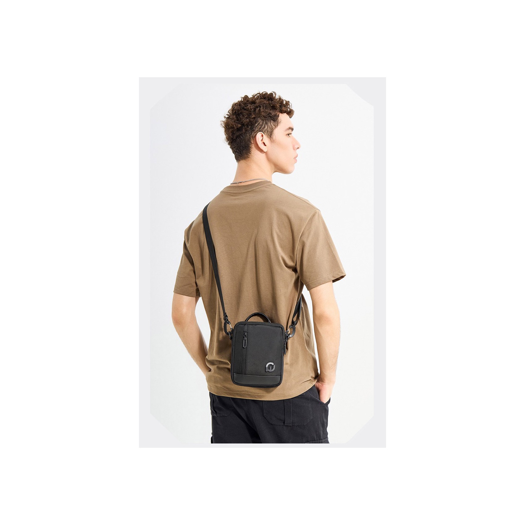 Чоловіча сумка барсетка через плече Henry чорна