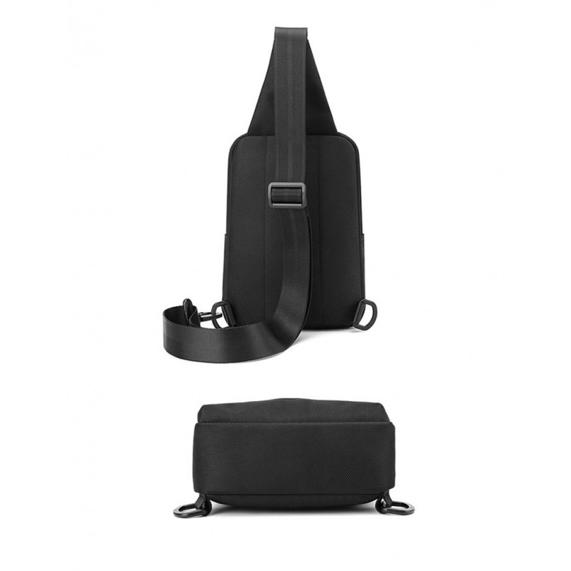 Мужская сумка слинг через плечо Felix черная - 5 фото