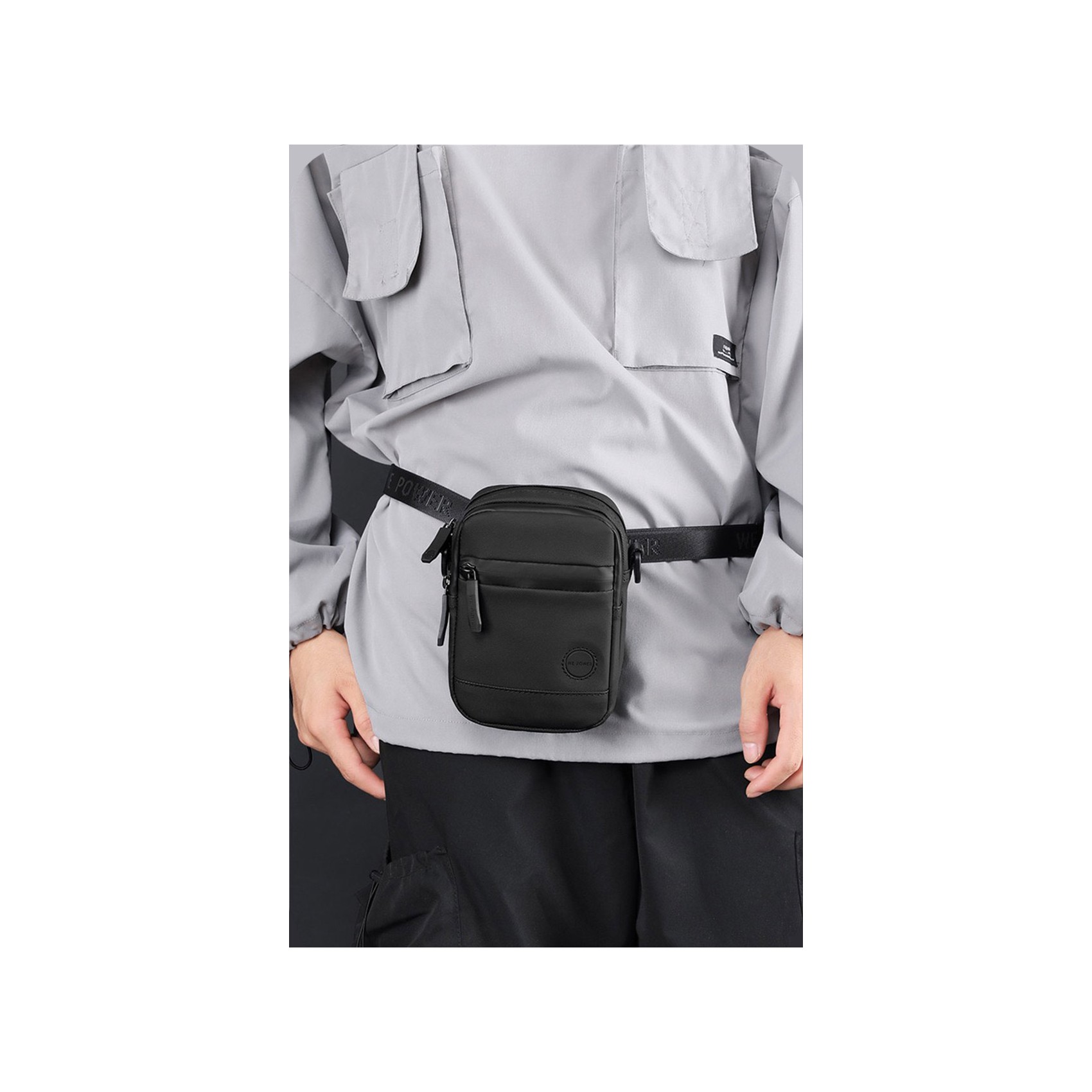 Чоловіча сумка барсетка Waltone через плече чорна