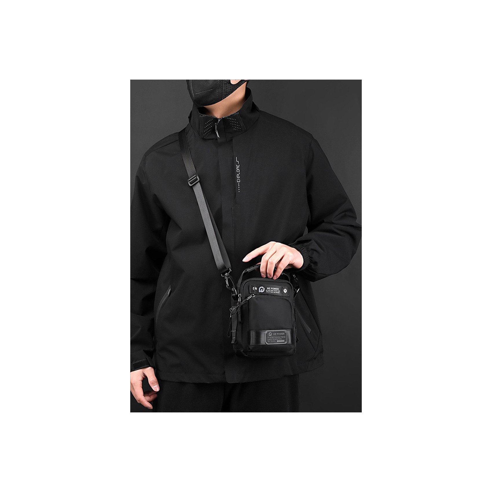 Мужская сумка барсетка Ewan через плечо черная