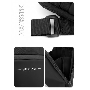 Мужская сумка барсетка WePower через плечо черная фото