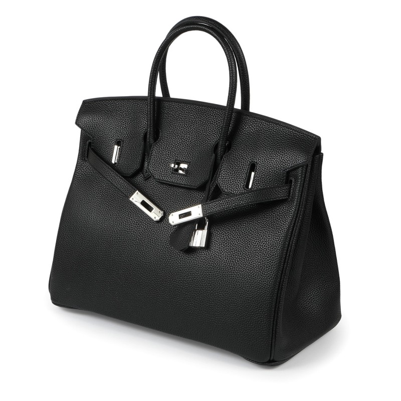 Женская кожаная сумка Eloise 35 черная - 3 фото