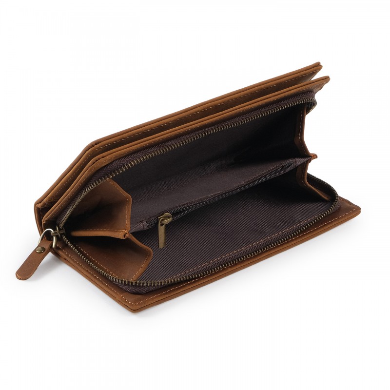 Мужское кожаное портмоне Nevada коричневое - 4 фото
