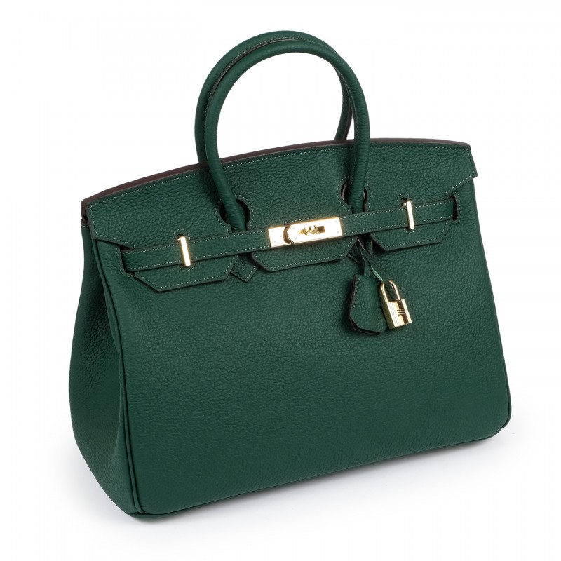 Жіноча шкіряна сумка Brigitte 35 темно-зелена - 1 фото