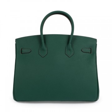 Жіноча шкіряна сумка Brigitte 35 темно-зелена фото