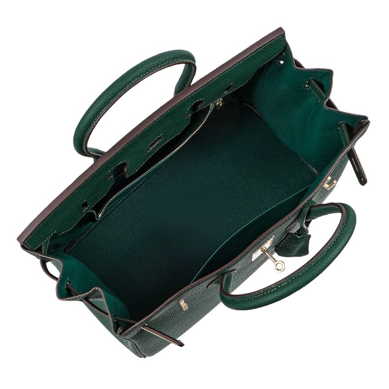 Женская кожаная сумка Brigitte 35 темно-зеленая - 4 фото