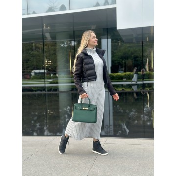 Женская кожаная сумка Brigitte 30 темно-зеленая фото