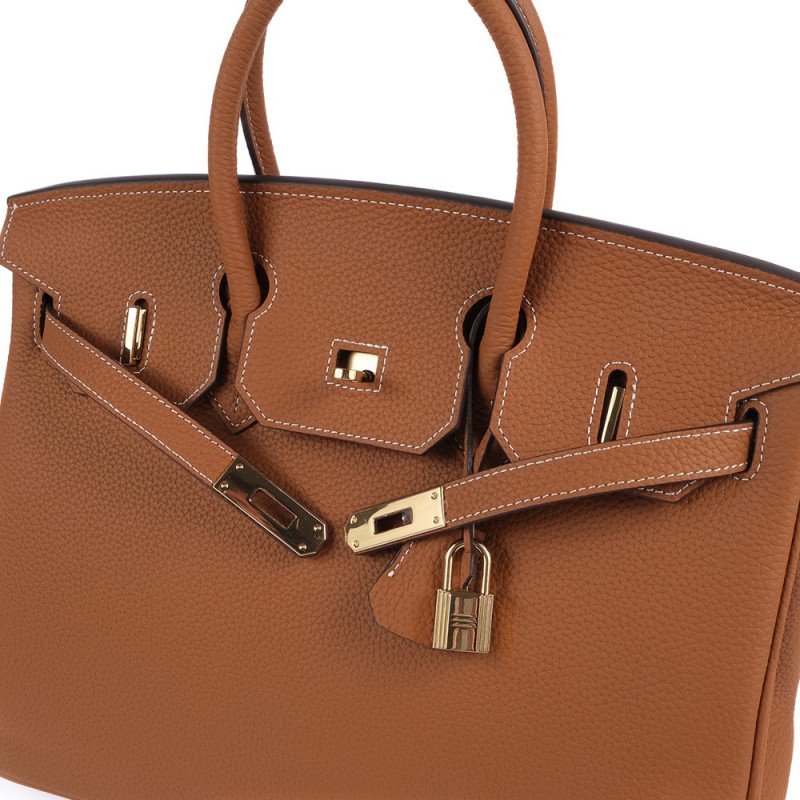 Женская кожаная сумка Brigitte 35 коричневая - 4 фото