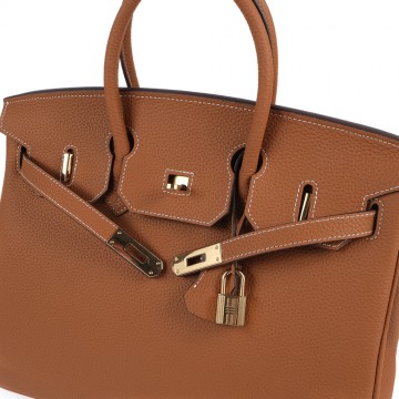 Жіноча шкіряна сумка Brigitte 35 коричнева фото