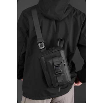 Чоловіча сумка слінг WePower через плече чорна фото