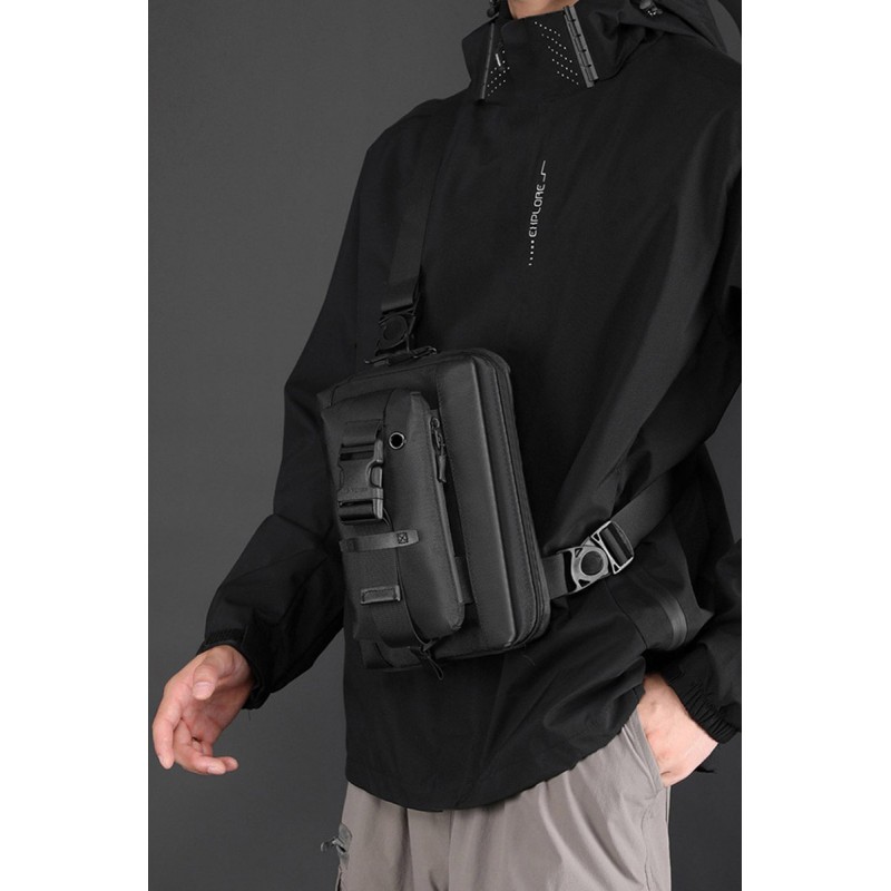 Мужская сумка слинг WePower через плечо черная - 3 фото