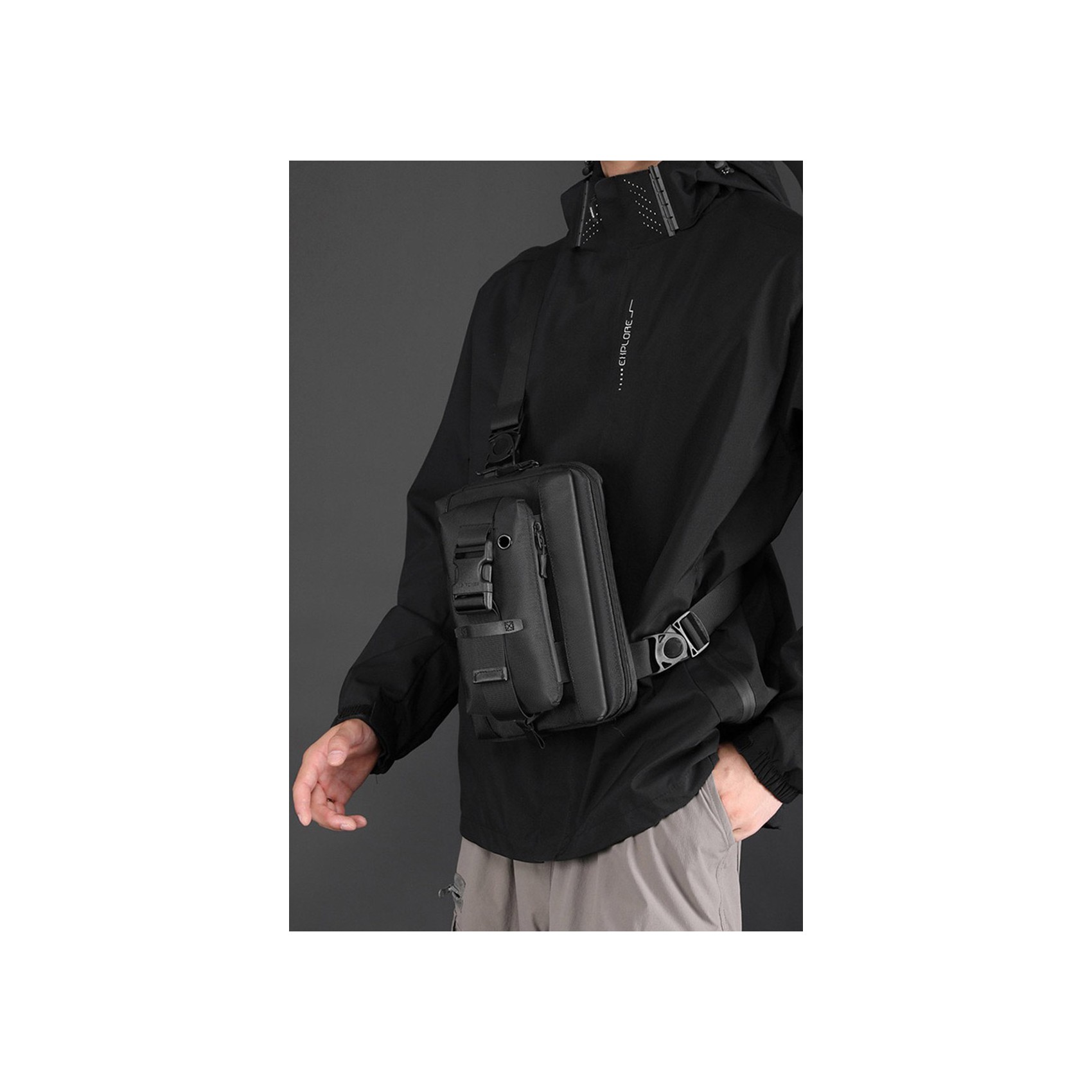 Чоловіча сумка слінг WePower через плече чорна