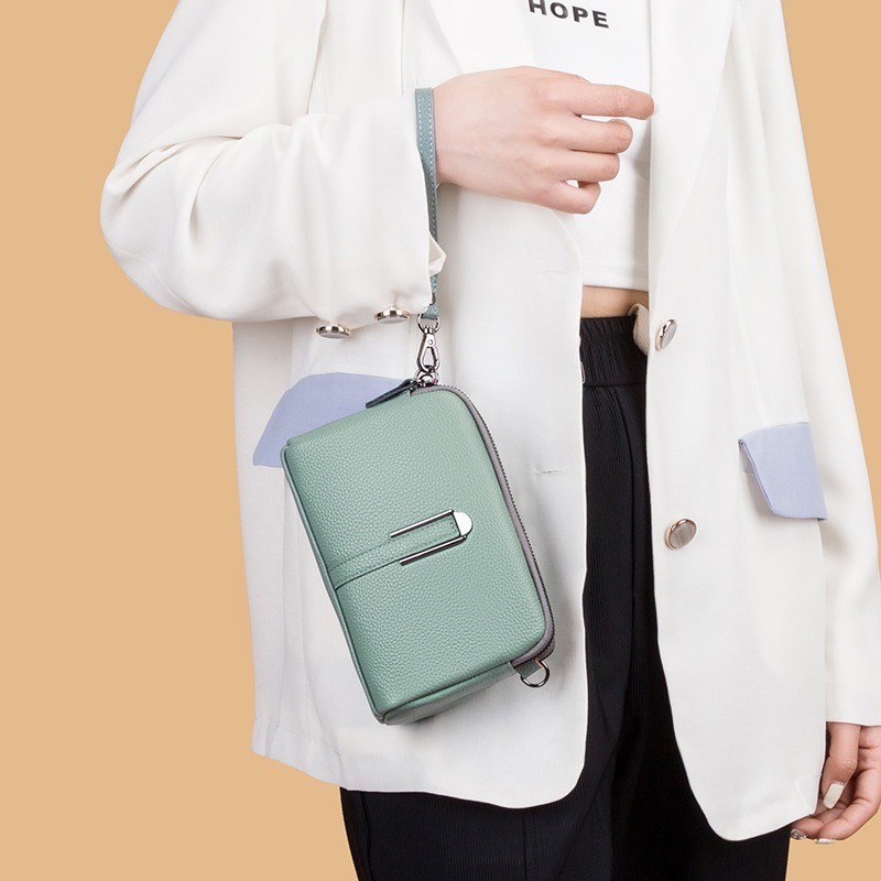 Женская кожаная сумка через плечо Vanessa мятная - 2 фото