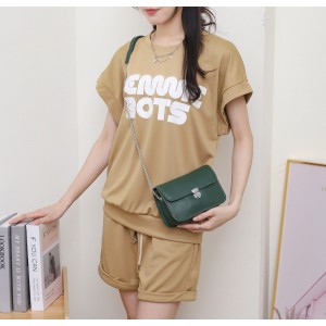 Женская кожаная сумка-клатч Erin зеленая