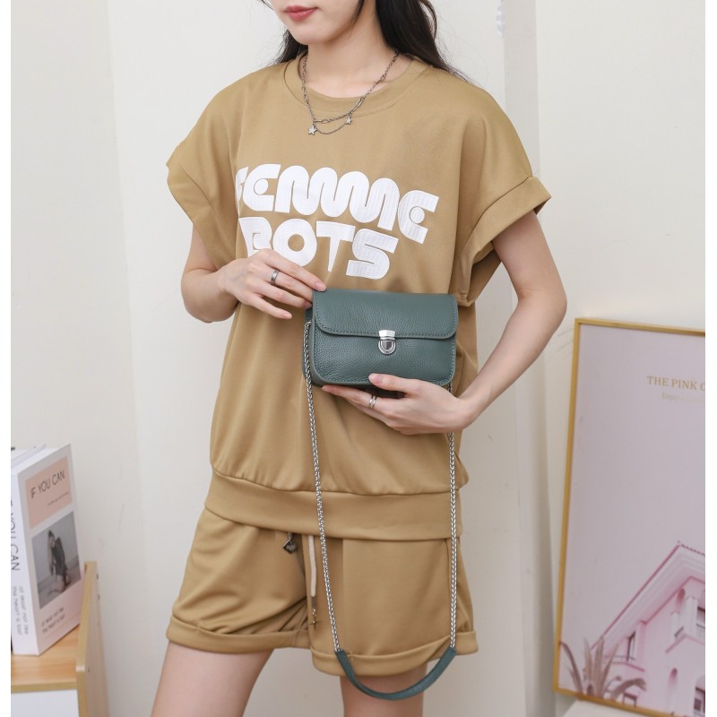 Женская кожаная сумка-клатч Erin голубая - 2 фото