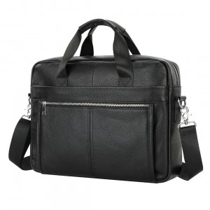 Мужская кожаная сумка для ноутбука Kevin черная