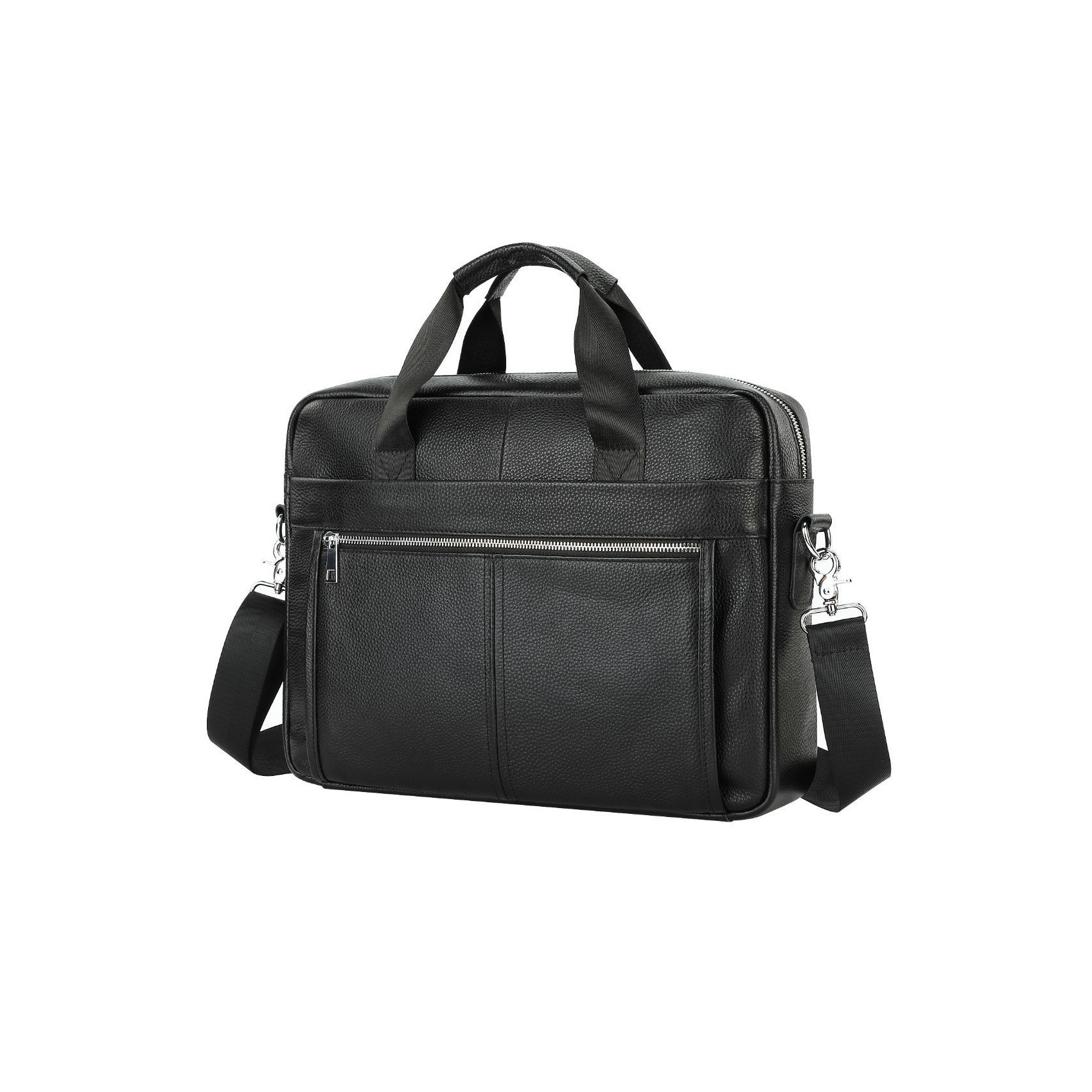 Мужская кожаная сумка для ноутбука Kevin черная