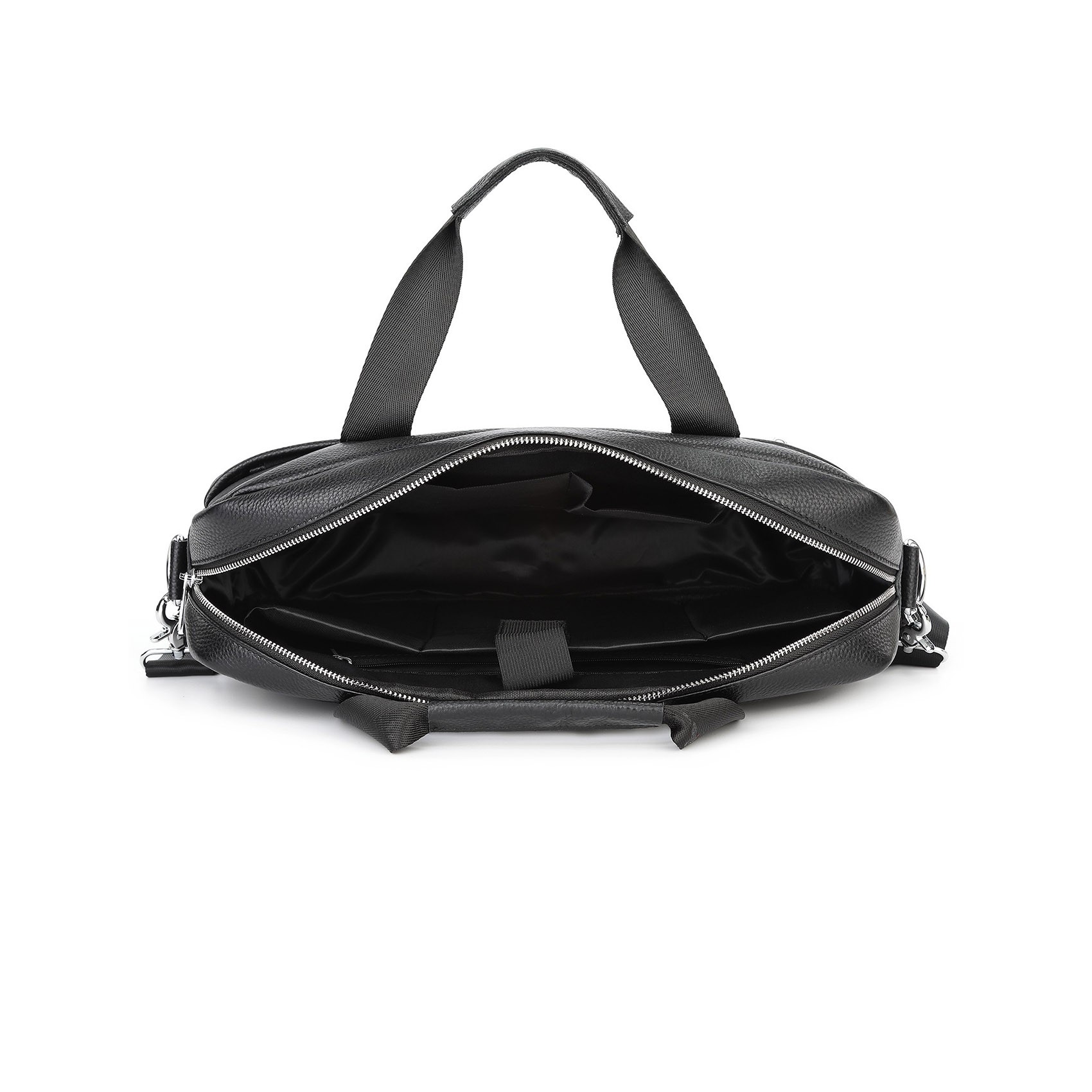 Чоловіча шкіряна сумка для ноутбука Kevin чорна