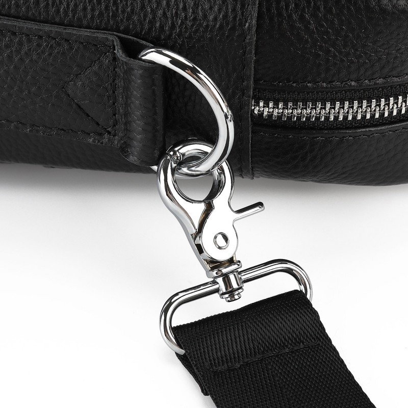 Чоловіча шкіряна сумка для ноутбука Kevin чорна - 9 фото