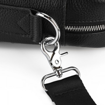 Чоловіча шкіряна сумка для ноутбука Kevin чорна фото