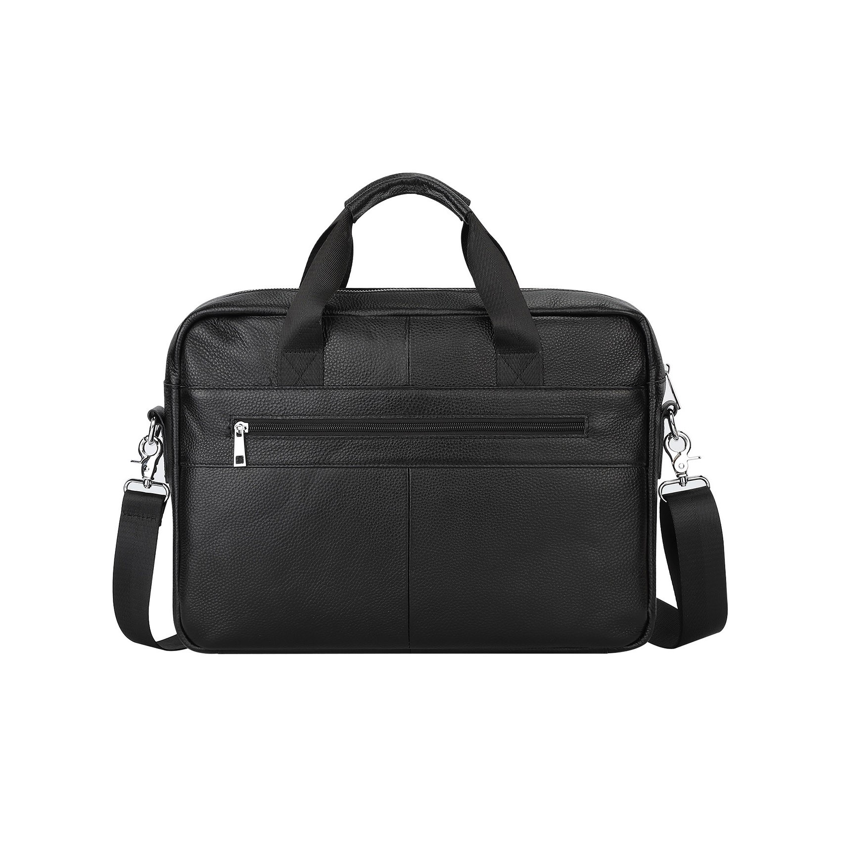 Мужская кожаная сумка для ноутбука Kevin черная