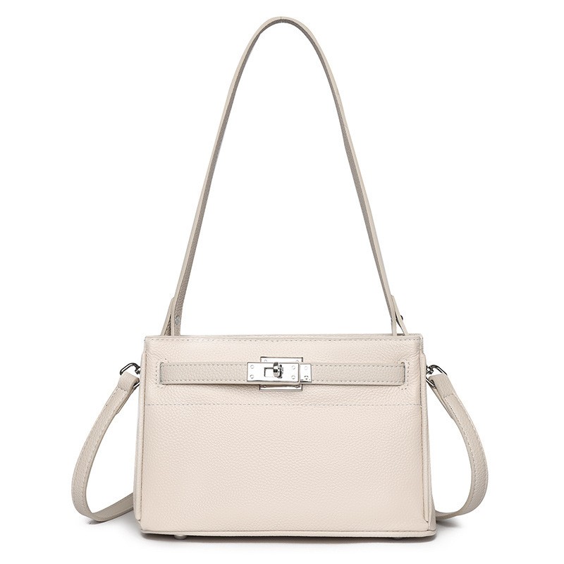 Жіноча шкіряна сумка через плече Jill молочна