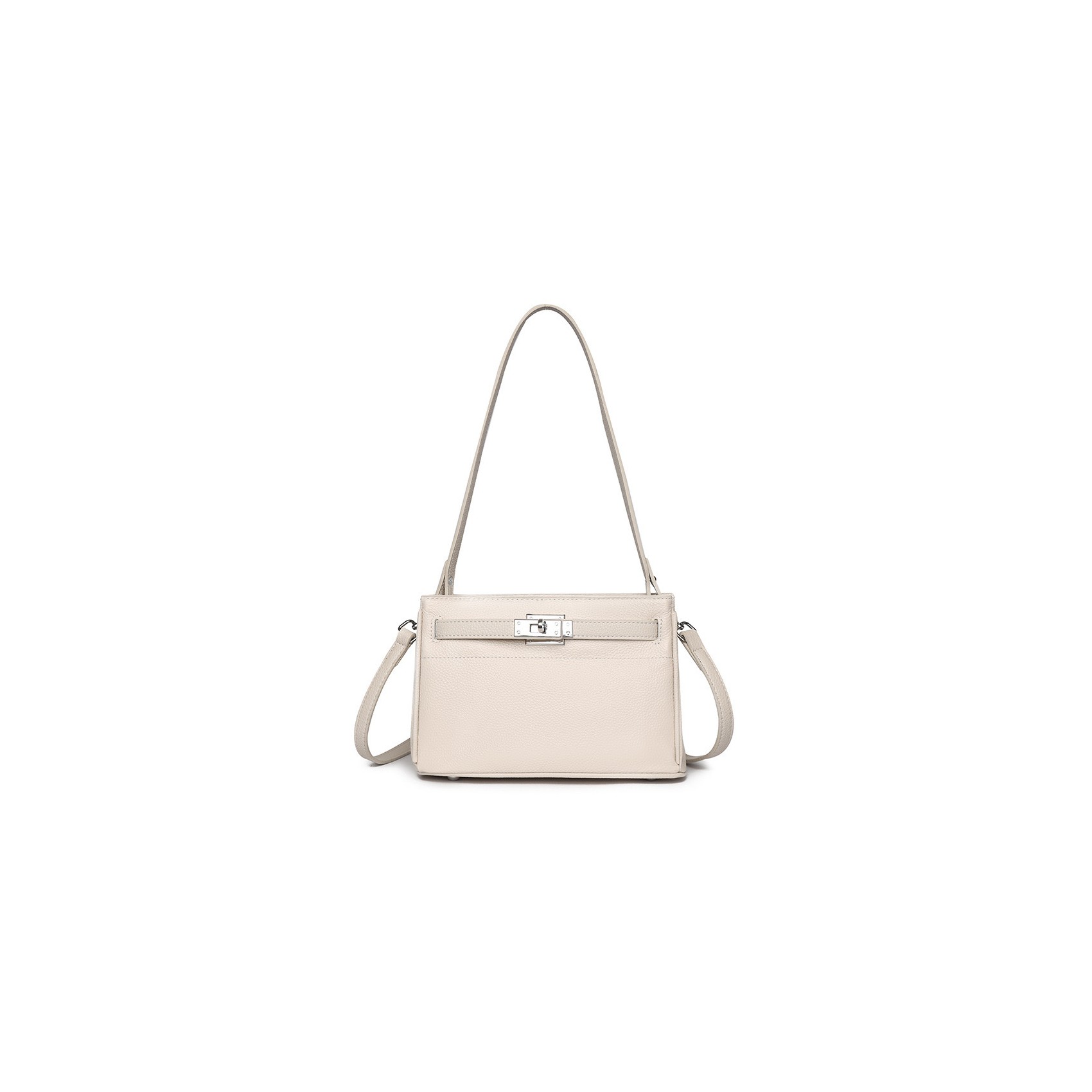 Женская кожаная сумка через плечо Jill молочная