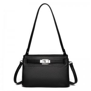 Жіноча шкіряна сумка через плече Jill чорна