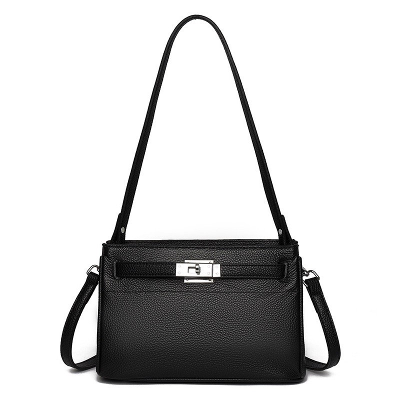 Женская кожаная сумка через плечо Jill черная