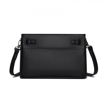 Жіноча шкіряна сумка через плече Jill чорна фото