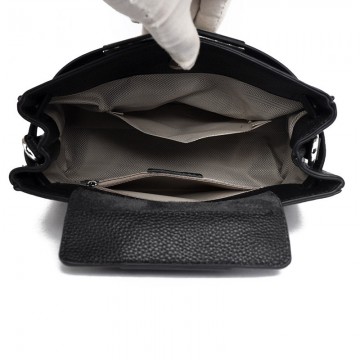 Жіноча шкіряна сумка через плече Jill чорна фото