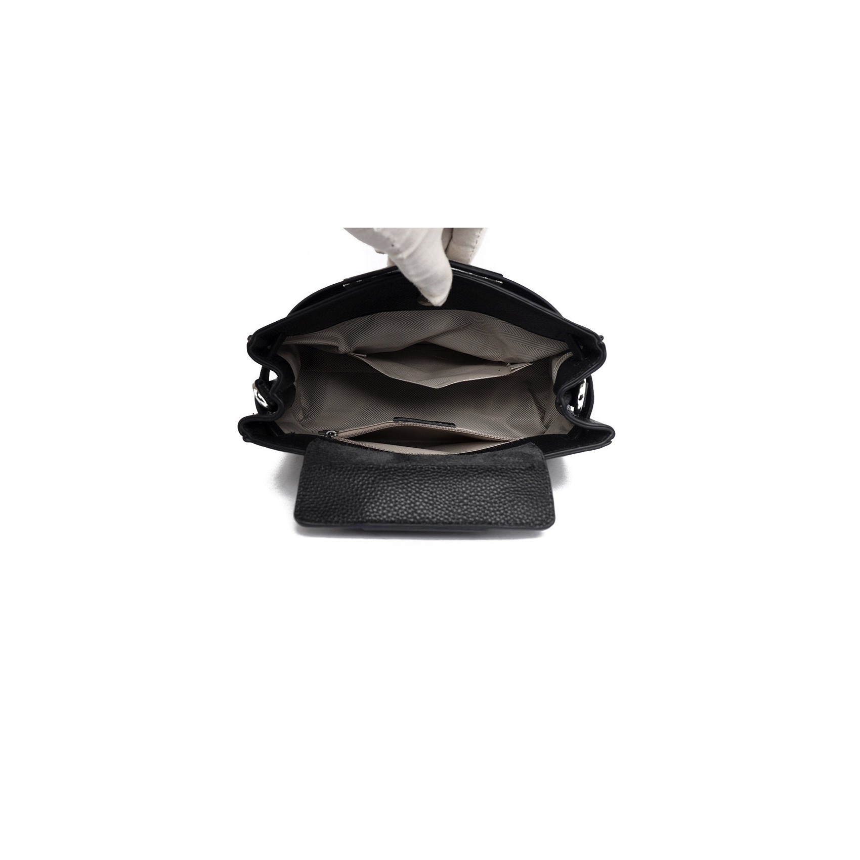 Женская кожаная сумка через плечо Jill черная